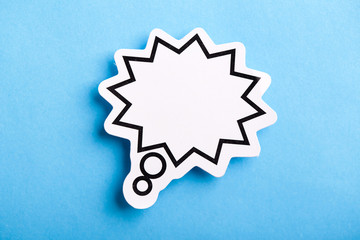 Blank Speech Bubble Isolated On Blue