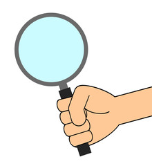 ルーペを持つ手