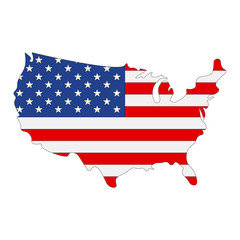 map of USA - flag