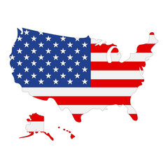 map of USA - flag