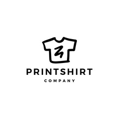 print shirt tee doodle logo vector icon illustration