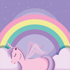 Cute unicorn and rainbow design