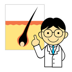 毛根の説明をする医師