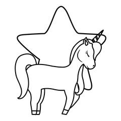 cute unicorn and star design