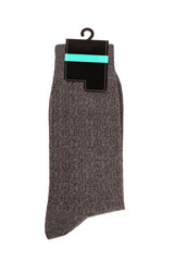 Gray sock isolated on white background