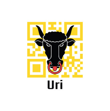 QR code set the color of Uri flag, The canton of Switzerland.
