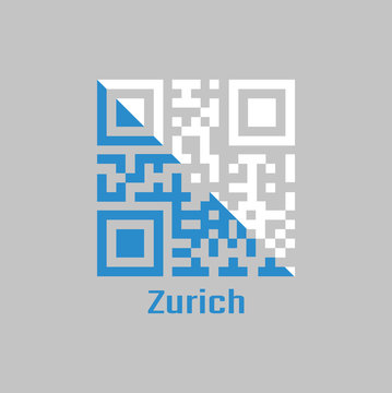 QR code set the color of Zurich flag, The canton of Switzerland.