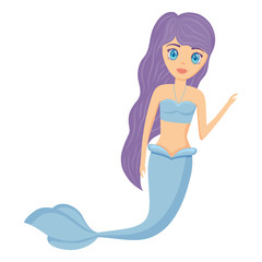 Cute mermaid icon 