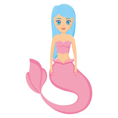 Cute mermaid icon 