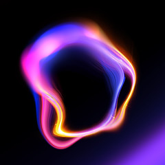 Vivid abstract background. Beautiful design of rotation frame.  .Mystical portal. Bright sphere lens. Rotating lines. Glow ring. .Magic neon ball. Led blurred swirl. Spiral glint lines.
