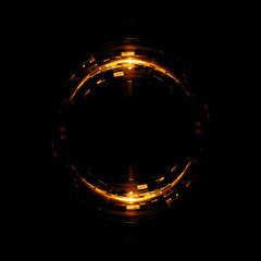 Vivid abstract background. Beautiful design of rotation frame.  .Mystical portal. Bright sphere lens. Rotating lines. Glow ring. .Magic neon ball. Led blurred swirl. Spiral glint lines.