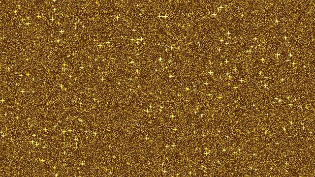 4k background Golden glitter particles shimmering, video animation 