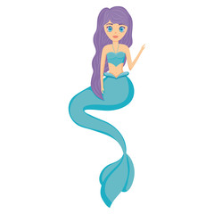 Cute mermaid icon 