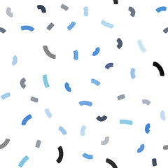 Light BLUE vector seamless pattern with lines, ovals.