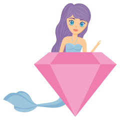 Cute mermaid icon 