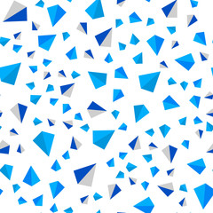 Light BLUE vector seamless, isometric texture with triangular style.