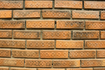 Red brick wall is the background