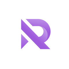 creative initial letter r bold and memorable with trend gradient color