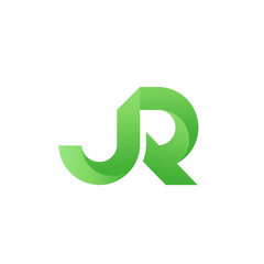 creative initial letter jr bold and memorable with trend gradient color