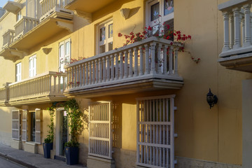 balconies in an old building