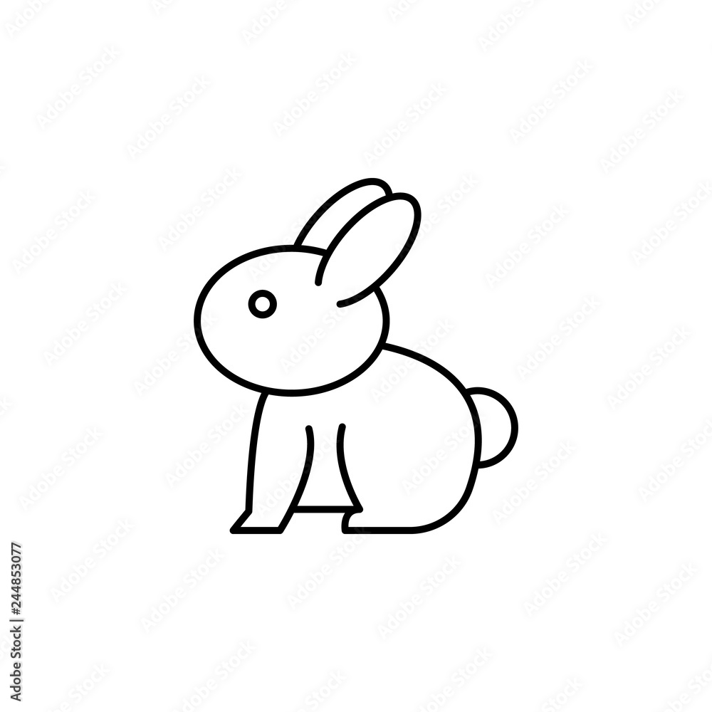 Poster farm, rabbit icon. element of farm product icon for mobile concept and web apps. thin linefarm, rabb