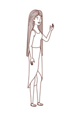 young woman standing avatar character