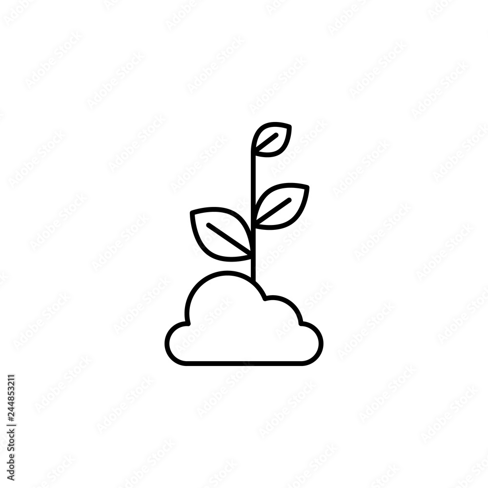Poster farm sapling icon. element of farm product icon for mobile concept and web apps. thin linefarm sapli