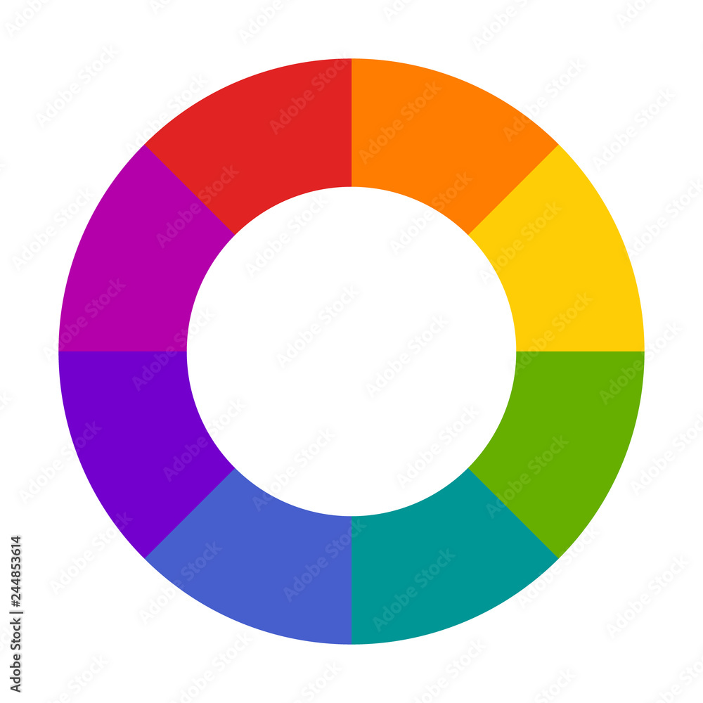Poster hallow color wheel or color picker circle flat vector icon for drawing / painting apps and websites