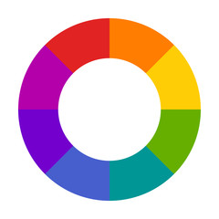 Hallow color wheel or color picker circle flat vector icon for drawing / painting apps and websites