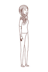 young woman standing avatar character