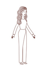 young woman standing avatar character