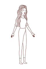 young woman standing avatar character