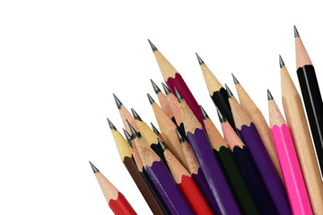 Wood pencils isolated on white background