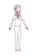 young woman standing avatar character