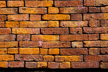 The background of the old red brick wall surface is strong, resistant to rain and sun.