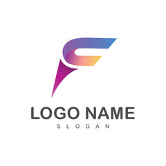 abstract letter f and letter c logo template, fc logo, cf logo