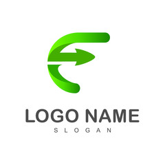Obraz premium letter f with arrow logo design template