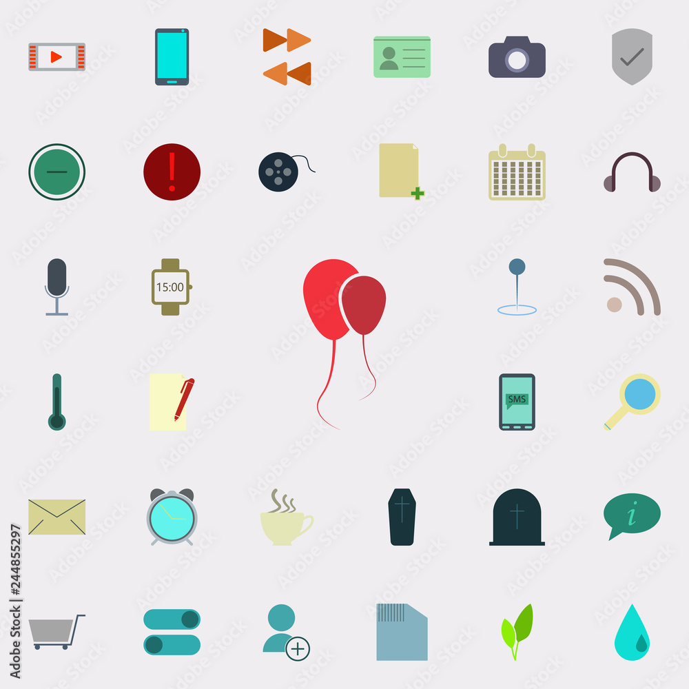 Poster balloons icon. color web icons universal set for web and mobile
