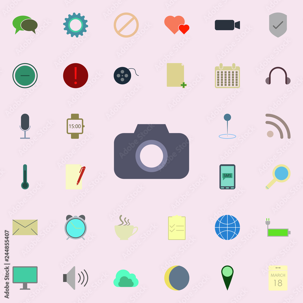 Poster camera icon. color web icons universal set for web and mobile