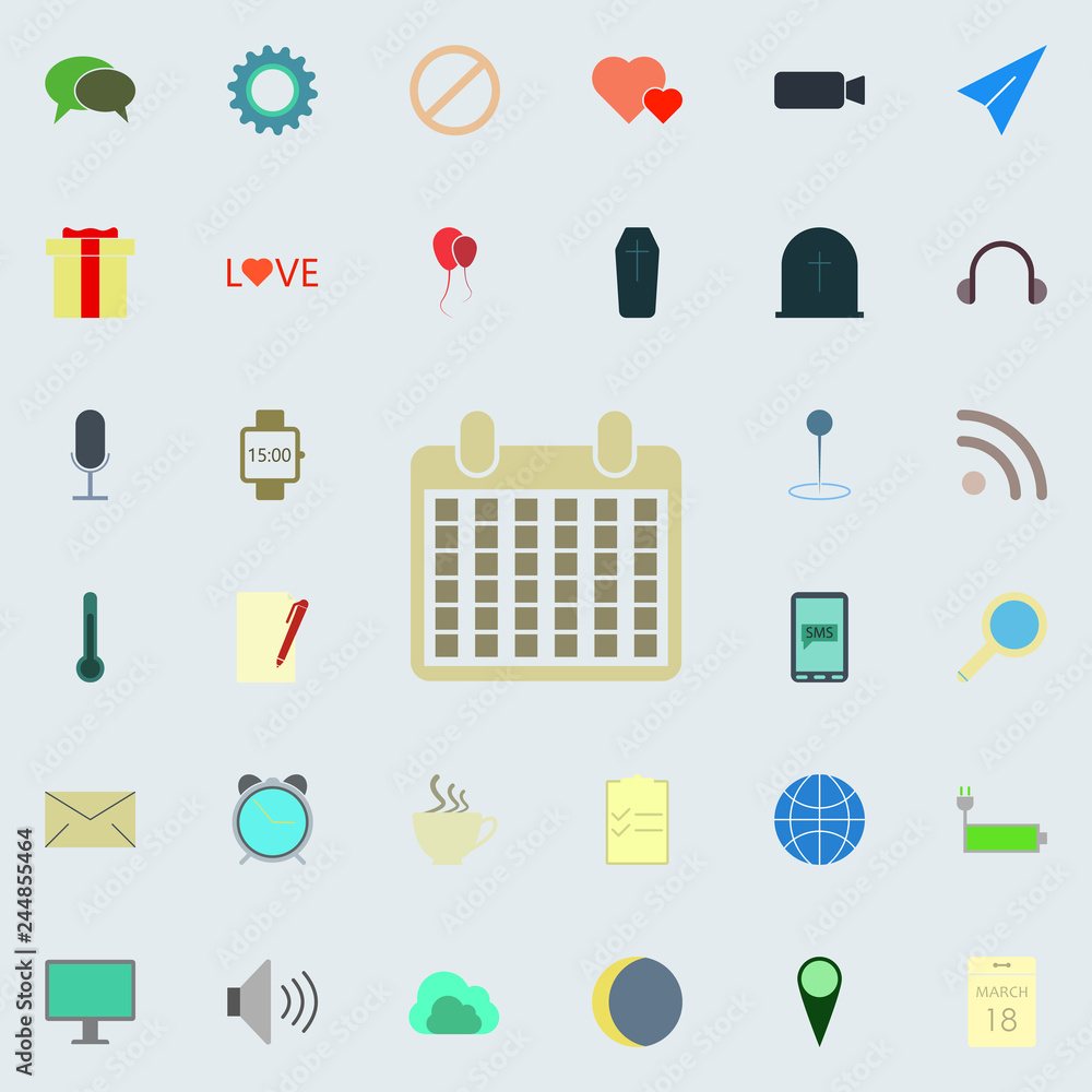 Aufkleber the calendar icon. color web icons universal set for web and mobile