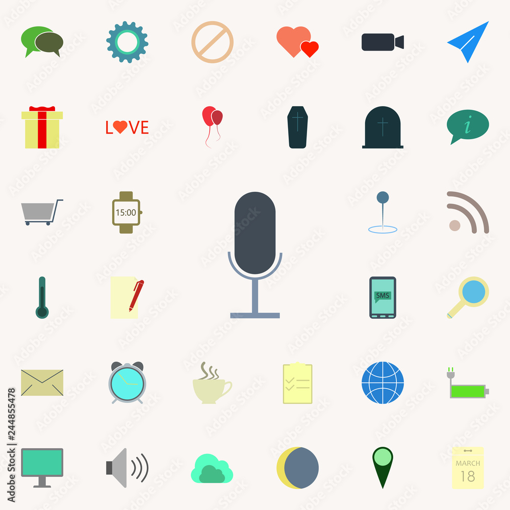 Poster microphone icon. color web icons universal set for web and mobile