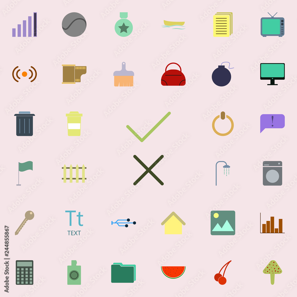 Poster the sign is accepted and denied icon. color web icons universal set for web and mobile