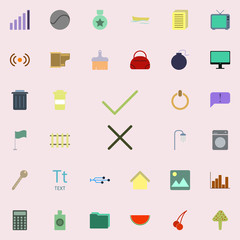 the sign is accepted and denied icon. color web icons universal set for web and mobile