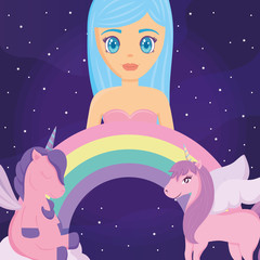 Rainbow and unicorns design