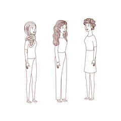 young women standing avatar character