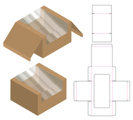 Box packaging die cut template design. 3d mock-up