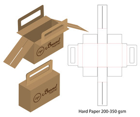 Box packaging die cut template design. 3d mock-up