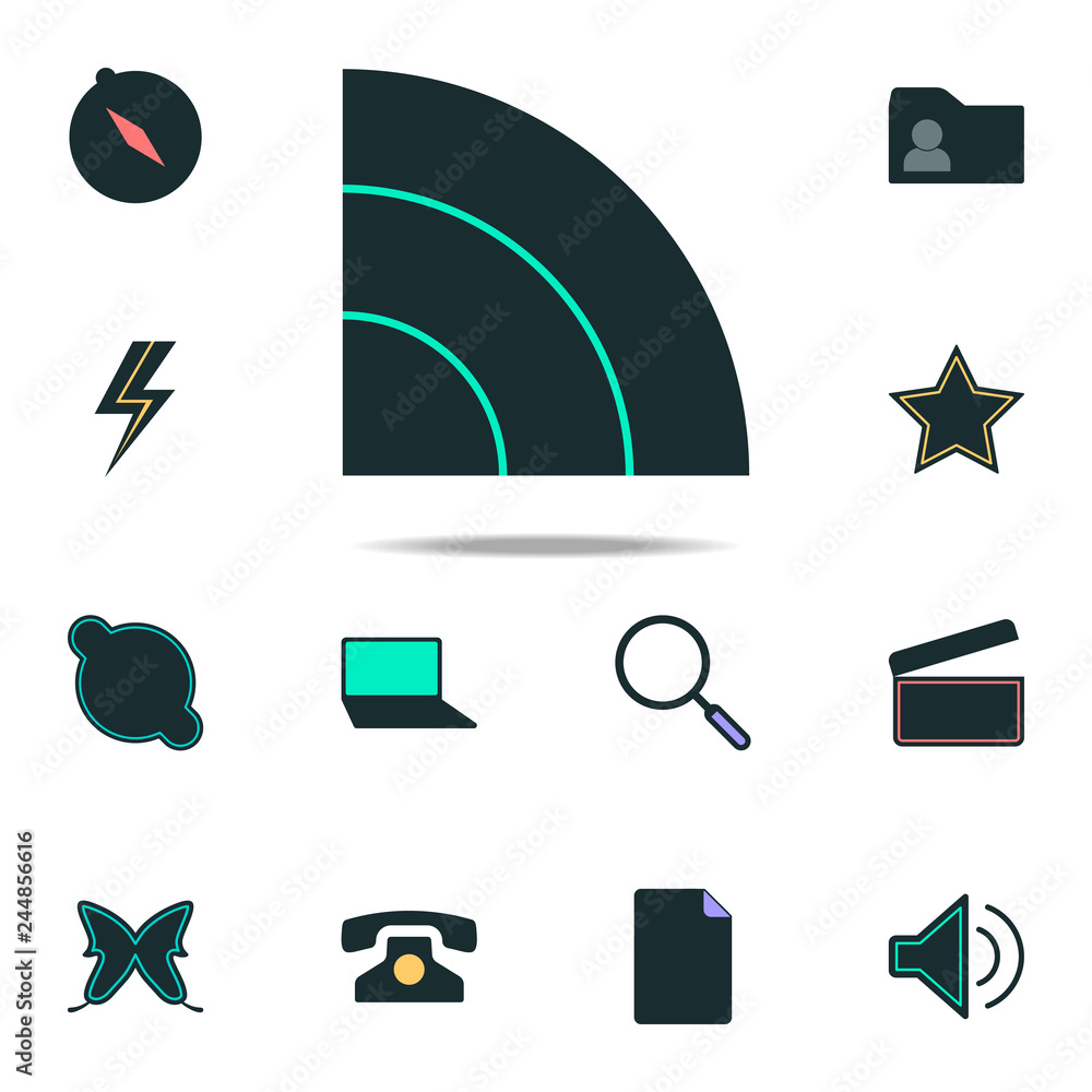 Aufkleber radio wave icon. web icons universal set for web and mobile