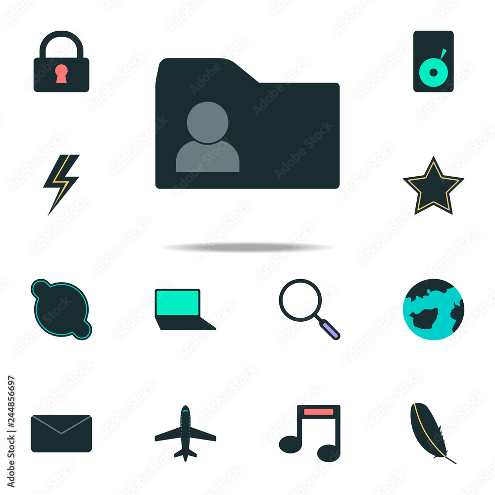 Poster folder with contacts icon. web icons universal set for web and mobile