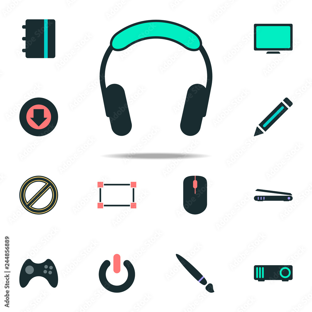 Poster headphones icon. web icons universal set for web and mobile